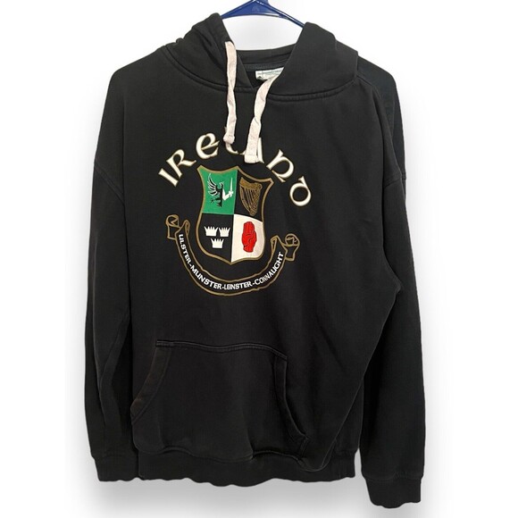 Ireland Hoodie Blue Shield Crest Logo Graphic Lansdowne Sweatshirt Eire Large - Picture 1 of 8